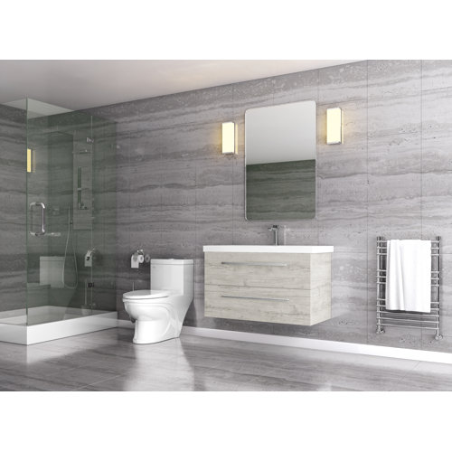 Orren Ellis Hancock 36'' Wall Mounted Single Bathroom Vanity with Solid